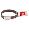 Hong Kong SAR Flag Leather Luggage Stainless Steel Engraving