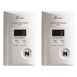 Kidde Carbon Monoxide Detector, Plug In Wall with 9-Volt Battery Backup, Digital LED Display - 2 Pack