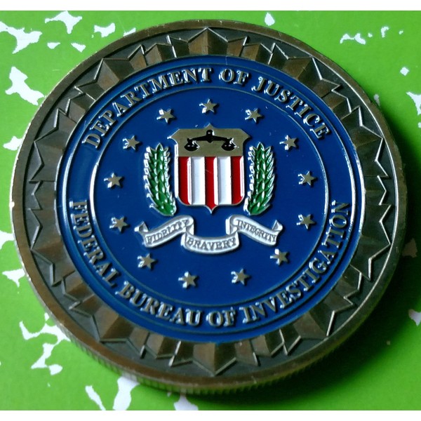 FBI Federal Bureau of Investigation St Michael Colorized Challenge Art Coin