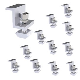 Solar Panel Bracket, Pack of 12, Solar Panel Mount are Adjustable, Mounting Solar Panel, 30 mm, Trapezoidal Sheet, with Nuts and Screws, for Roof, Motorhome, Bed, Camping