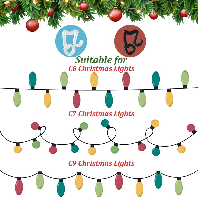 Profully Christmas Light Clips, Plastic Gutter Clips for Hanging Hooks