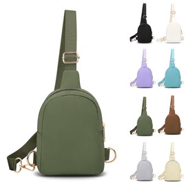 VOROLO Small Sling Bag For Men and Women，Crossbody Bags For Women with Ajustable Strap Trendy Cross body Bag Khaki Green