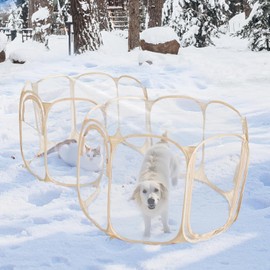 Cold Resistant Cat Playpen PVC Dog Playpen - 90''Portable & Foldable Indoor Outdoor Puppy Playpen - Insulated 2-Room Dog TentCrate Cage Kennel, Playpen for Kitten, Small Animals Play Pen(90"x45"x28")