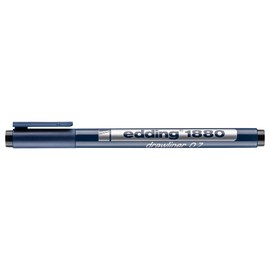 edding 1880 precision fine felt tip pen – black – 1 pen – 7 mm line width – fine pen for precise writing and sketching – metal coated fine tip – suitable for rulers and stencils
