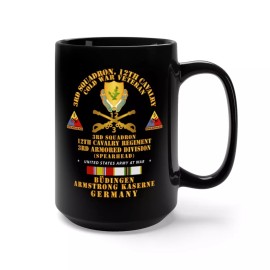 MIP Black Mug 15oz - Army - 3rd Sqdn 12 Cav - 3rd AD - Budingen Germany Cold War