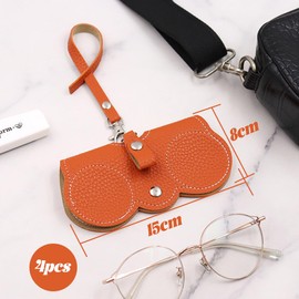 XUZOPIM Sunglasses Case, Portable, Pack of 4 Sunglasses Case, Glasses Bag, Glasses Case, Leather, Glasses Bag for Hanging, Slim Glasses Case for Men and Women, Outdoors