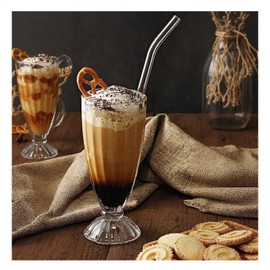 MQMCPDS A Set of Two 12 - Ounce Milkshake Glasses Is Perfect for Iced Coffee and Serves Well as Parfait Glasses for Sundaes, Root Beer Floats, Boba, Sodas, and Iced Lattes (Small, Birthday)