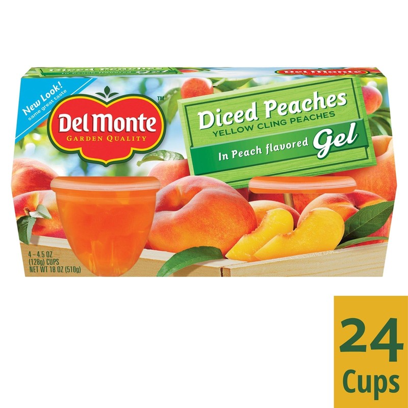 Del Monte Diced Peaches in Peach Flavored Gel Fruit Cups,