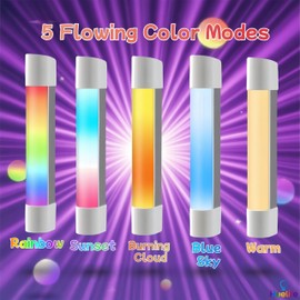 Rechargeable LED Colored Atmosphere/Mood Light Camping Lantern Flowing RGB Lights Party Lights 4000mAh Battery with 2 Magnets Endurance for 68 Hours for Indoor/Outdoor/Living-Room/Bedroom Portable