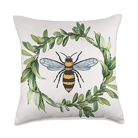 Bees Honey Honeycomb Beekeeper Gift Spring Nature Bee Throw Pillow