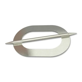 Interdeco Curtain Clips Stainless Steel Look Metal Avos Oval Pack of 2