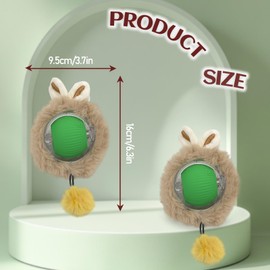 ZITUZY Interactive Play Ball for Cats, Electric Cat Toy Ball, Cat Ball Electric with Cord, Interactive Toy for Cats, Chewie Rolling Ball, Cat Toy Electric - Green