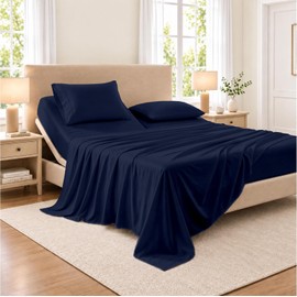 SGI Bedding Cal King - Juego de sábanas de 28 pulgadas, 100  algodón egipcio, sábana de 600 hilos, juego de sábanas ajustable, 4 piezas, bolsillo
