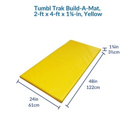 Tumbl Trak Build-A-Mat for Gymnastics, Cheer, Dance, and Fitness, 2FT x 4FT x 1-3/8IN, Yellow