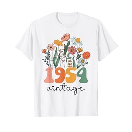 71 Years Old Vintage 1954 71st Women Birthday Wildflower T-Shirt