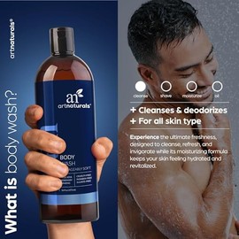 ArtNaturals Menâ€TMs Natural Body Wash â€" (16 Fl Oz / 473ml) â€" Shower Gel that Cleanses, Refreshes and Deodorizes â€" with Aloe Vera, Shea Butter, 