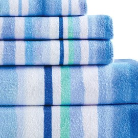 Stoneberry Home® Printed 6-Piece Towel Set Microfiber Blue Ombre