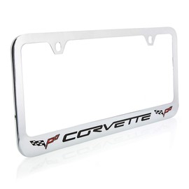 C6 Corvette License Plate Frame with C6 Flags
