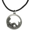 Jewelry Trends Pewter Beautiful Mermaid Round Pendant on 18 Inch