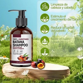KCHOOH 2PC Champú con Aceite de Batana y Romero, Nutritivo para Cabello Seco y Quiebra, Vegano y Natural