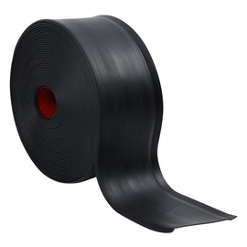 Houseables Vinyl Baseboard Trim, Rubber Wall Base Board Molding w/Adhesive, Black, 4 Inch X 60 Foot Bulk Roll, Flexible Plastic Baseboards for Garage, Basement, Bathroom, Office, Kitchen, Commercial