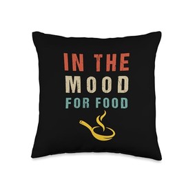 In The Mood For Food Baking Cooking Chef Gift In The Mood for Food | Baking Cooking Kitchen | Chef Throw Pillow, 16x16, Multicolor