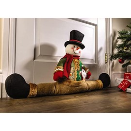 Snowman Draught Excluder Cushion – 71cm Eco Friendly Energy Saving Door Draft Breeze Wind Guard Stopper – Indoor Home Insulation Winter Festive Christmas Decor