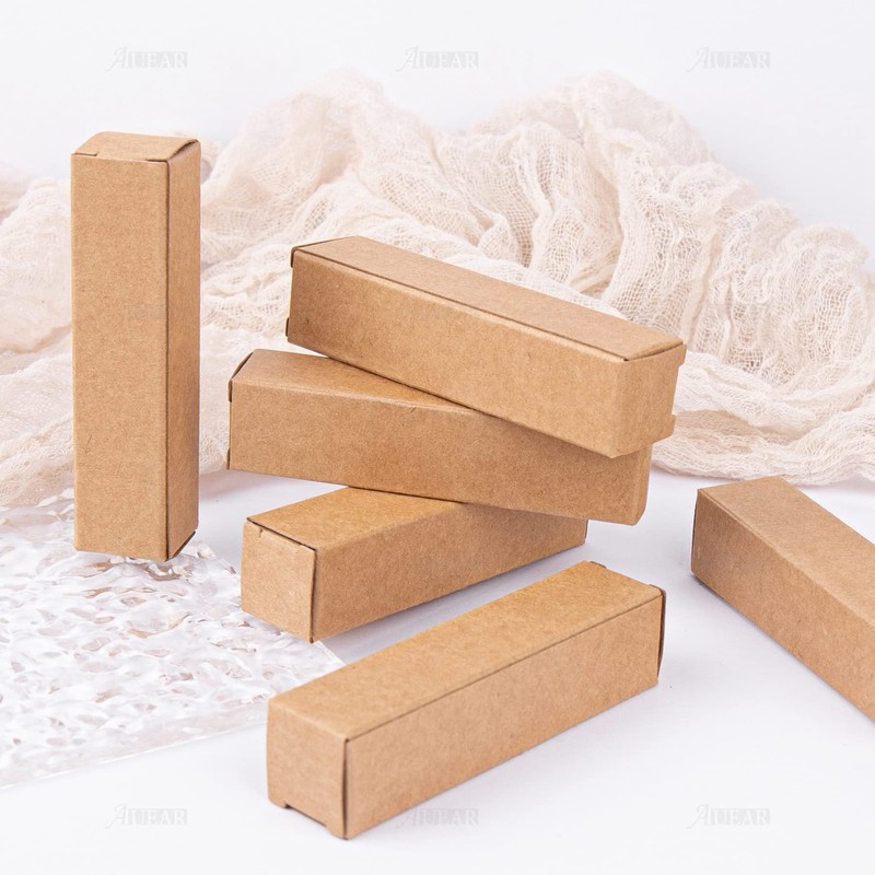 AUEAR, 50 Pack Kraft Paper Lipstick Boxes Empty Lip Gross