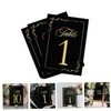 NOLITOY 1set Elegant Double Sided Table Numbers Cards Black Gold