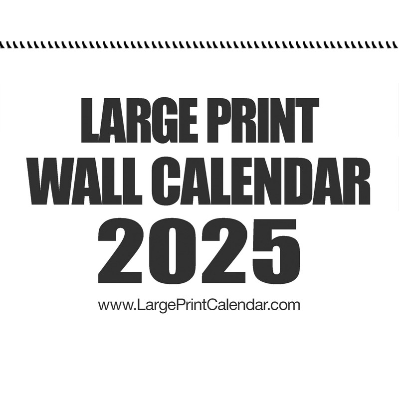 Large Print Wall Calendar 2025 Letter Size