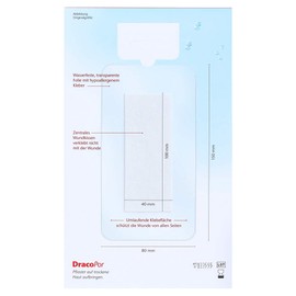 DRACOPOR Waterproof Wound Dressing 8 x 15 cm Sterile Pack of 20