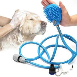 Adjustable Pet Shower Head with Hose & Shower Attachment, Dog & Cat Bath Brush, Indoor & Outdoor Pet Bathing Supplies