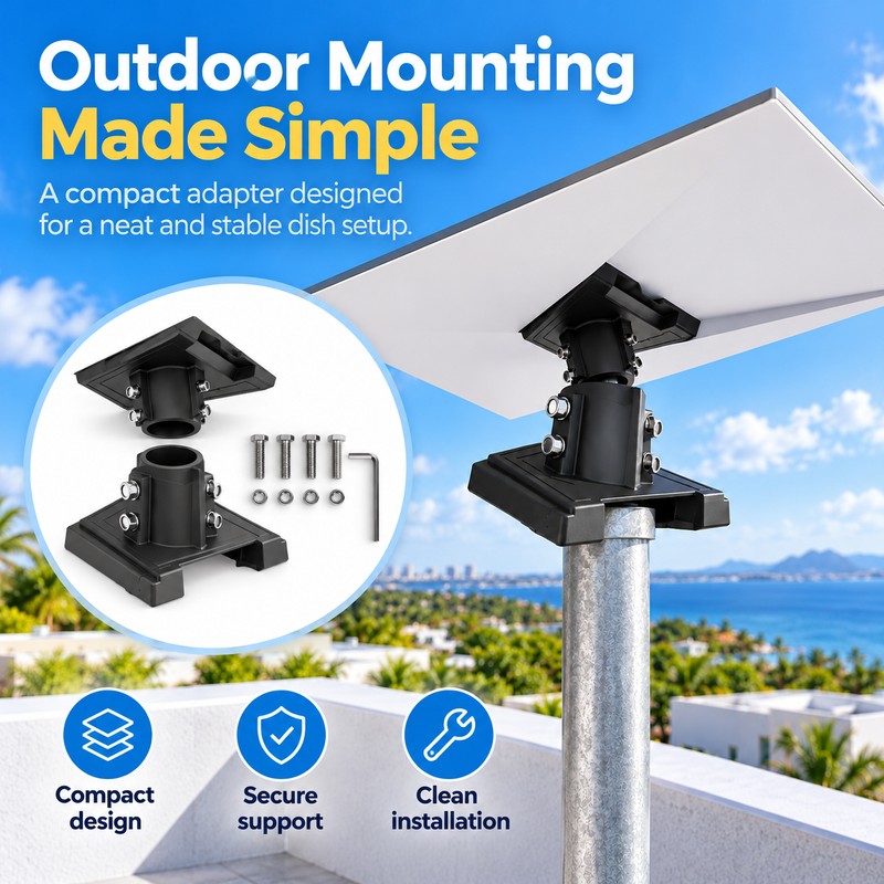 Starlink Gen 3 Mounting Adapter for Standard Dish – Black