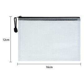 Vicloon Plastic Wallets, 20Pcs A6 Zip Lock Bags, Mesh Document Wallet Document Folders Plastic Pockets Zipper File Wallet for School Office Homework Travel Storage Bags (Color Zipper)