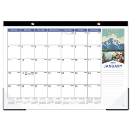 2026 Desk Calendar - Desk Calendar 2026 from Jan. 2026 - Dec. 2026, 17" x 12", 12 Months Large Monthly Calendar, Desk/Wall Calendar with Large Unruled Blocks and Julian Dates