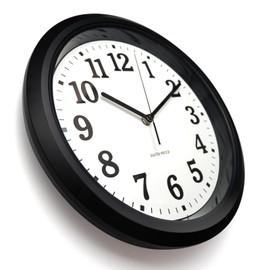 Caysie Caysie 12 Inch Sealed Indoor Outdoor Waterproof Wall Clock, Durable Silent Non-Ticking Battery Operated Quality Quartz Round Clock, Wall Decorative for Patio, Pool, Bathroom (Black)