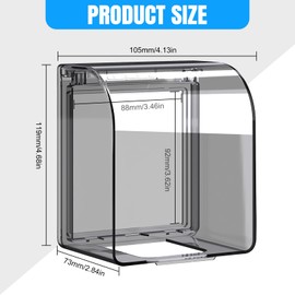 YFLeomry Socket Outdoor Rain Cover 11.9 x 10.5 x 7.3 cm Socket Rain Cover Type 86 Switch Cover Sockets Cover Transparent for Bathroom Kitchen Balcony Living Room