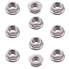 M8 x 1.25mm Serrated Flange Hex Lock Nuts, SpzcdZa 25pcs 304 Stainless Steel Serrated Metric Hex Flange Lock Nuts,Bright Finish