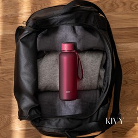 KIVY Slim Water Bottle 22oz [Lightweight & Shatterproof] - Small Drinking Waterbottle - Red Bottle Without Straw for School, Sport & Travel - Drinking Bottle Dishwasher Safe, BPA Free