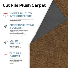 Newark Auto Automotive Cut Pile Plush Carpet, Car Upholstery for Floor Mats, Trunk, Dashboard, Speaker Box, Door Panel, Replacement Carpeting for Vehicle Interior, Truck, 40”W (Caramel)