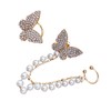 Healeved Rhinestone Butterflies Ear Cuff Earrings Creative Sparkly Studs for