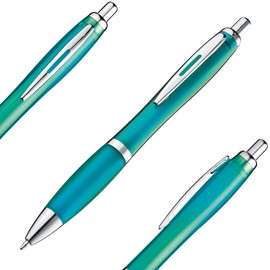 Libetui Pack of 10 Ballpoint Pens with Non-Slip Grip Zone and Large Capacity in Trendy Colours