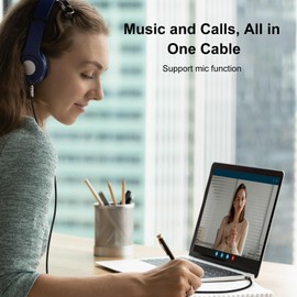 J&D 3.5mm TRRS Cable, 1/8 Inch 4 Pole TRRS Jack Male to Male AUX Cord for Headphones, Cars, Phones and Speakers, 6 Feet