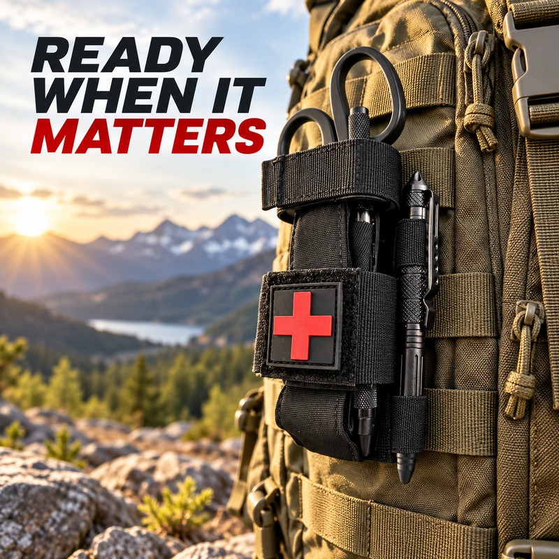 Tactical Tourniquet Emergency Set with Pen & Scissors – Portable