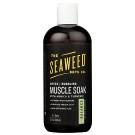 The Seaweed Bath Co. Detox Bubbling Muscle Soak, Balance Tea Tree & Lavender Scent, Nutrient-Rich Bladderwrack Seaweed, Vegan, Paraben Free, 12 Fl Oz (Pack of 1)