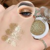 Champagne Golden Glitter Powder Single Eye Shadows Make up, Metallic Glitter Pressed Powder Eyeshadow, Highly Pigmented Long Wearing Waterproof Gold Eyeshadow for Christmas Music Festivals Party