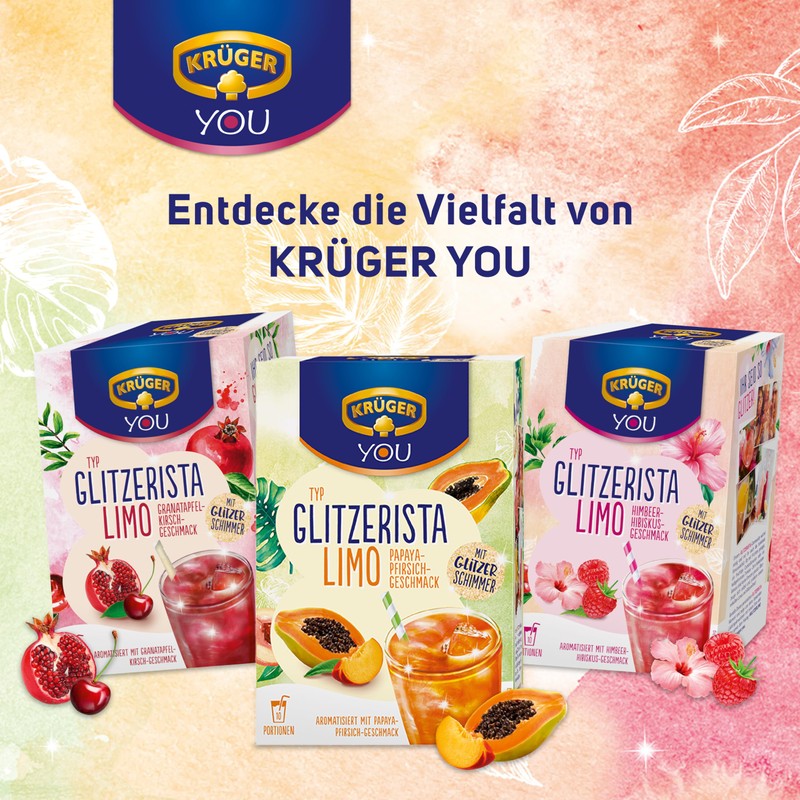 Krüger Glitzista Limo Raspberry Hibiscus, 200 g (10 x 20