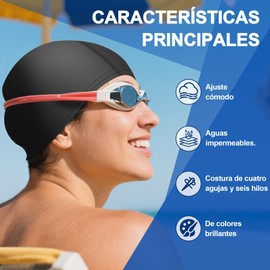 voofly 3 Piezas De Gorra De Natacion PU Impermeable, Unisex, Color Sólido, para Adultos, Natación