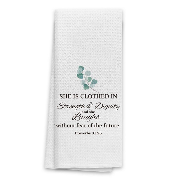 TNUW She is Clothed with Strength and Dignity Kitchen Towels