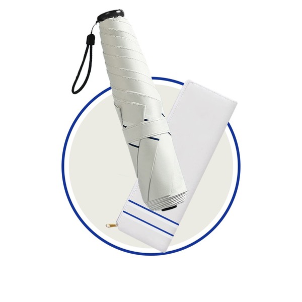 W.L Folding Umbrella, 5.6 oz (160 g), Ultra Lightweight Parasol, For Rain or Shine, Super Windproof, UV Protection, 6 Ribs, Manual Opening/Closing, 210T Fiberglass, New Choice for Rainy Seasons,
